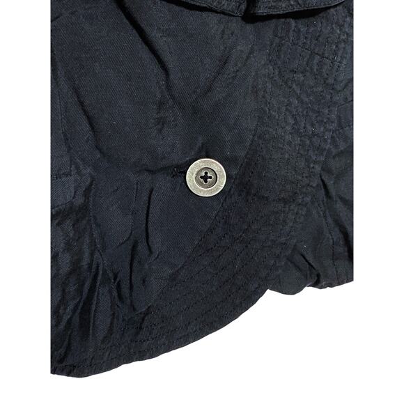 Free People Blazer Jacket Black Floral Lined Asymmetrical Buttons Ruffle Women 4 - Picture 4 of 8